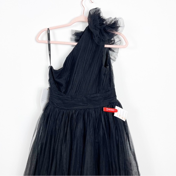 Mac Duggal 20412 Ruffled One Shoulder High Low Tulle Gown Size 4 NWT Black - Picture 12 of 13